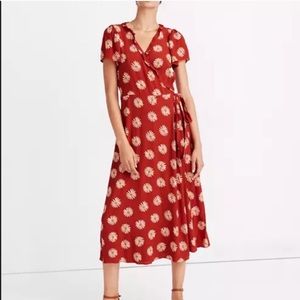 Ruffle-Edge Wrap Midi Dress in Daisy Daydream